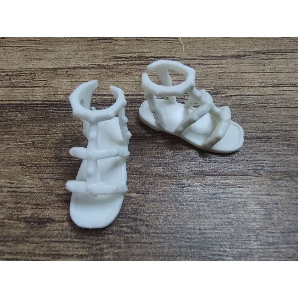 BARBIE SHOES White  SANDALS STRAPPY CASUAL SUMMER FASHION STYLE CUTE DOLL SHOES